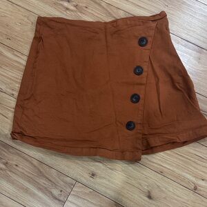 Rust Brown Button Skirt